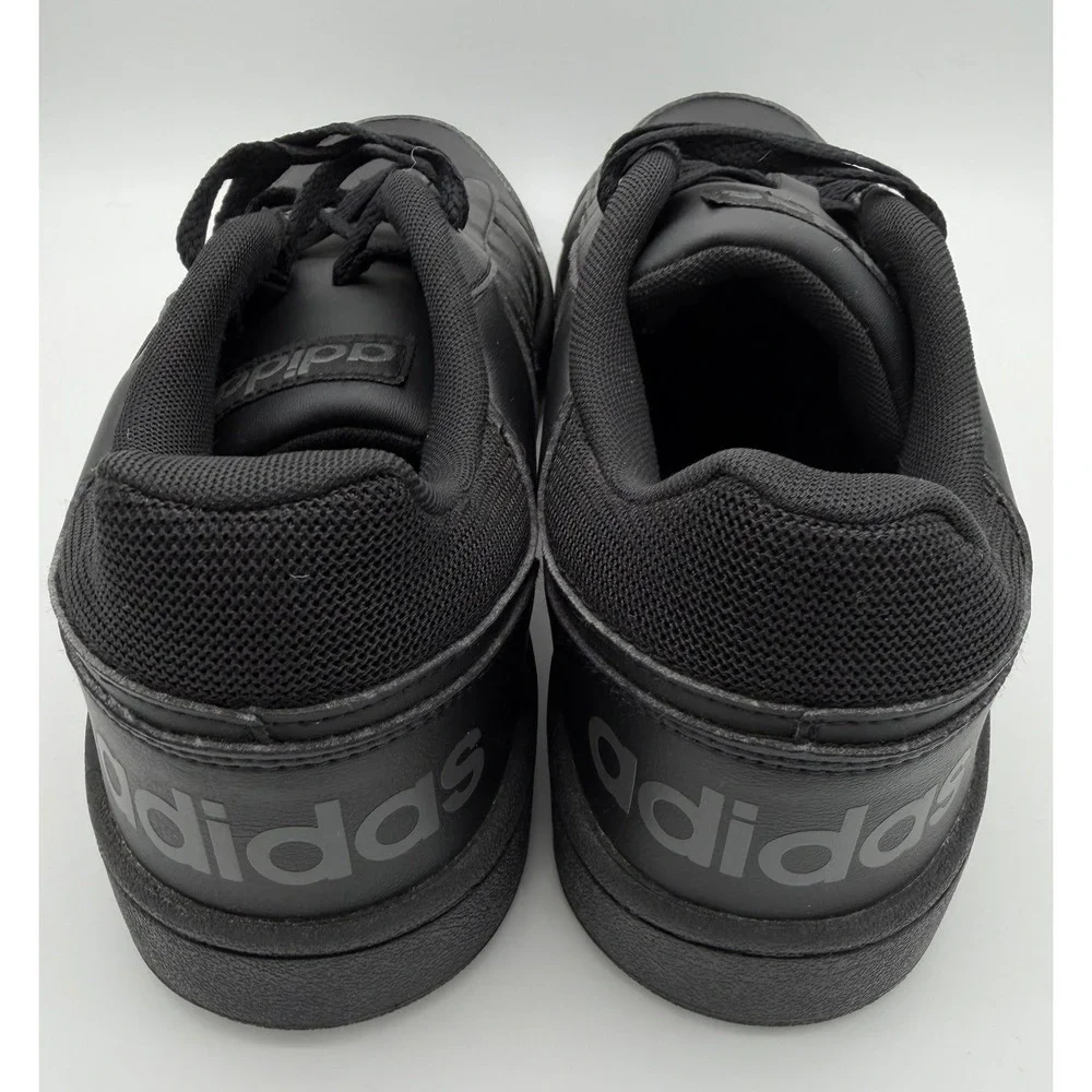 adidas Hoops 2.0 Men's Black Low Top Lace-Up Leather Sneakers EE7422 NWOB